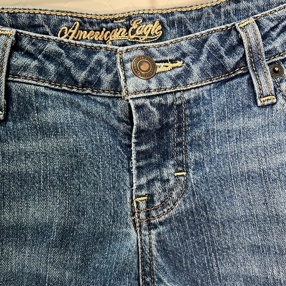 American Eagle Jean Short Skinny Stretch Cutoff Vintage Y2K Fray Cuff Distressed - Picture 4 of 12